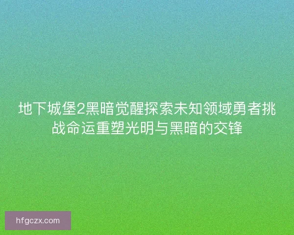 地下城堡2黑暗觉醒探索未知领域勇者挑战命运重塑光明与黑暗的交锋