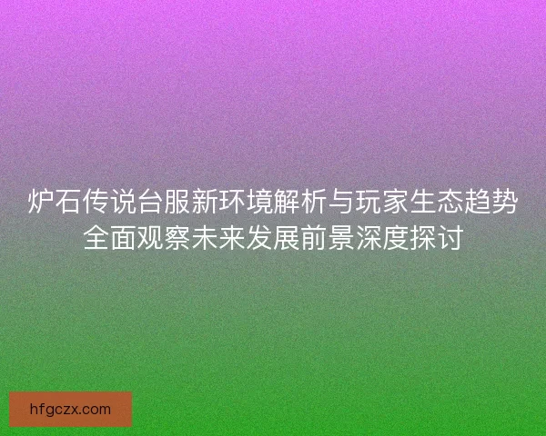 炉石传说台服新环境解析与玩家生态趋势全面观察未来发展前景深度探讨